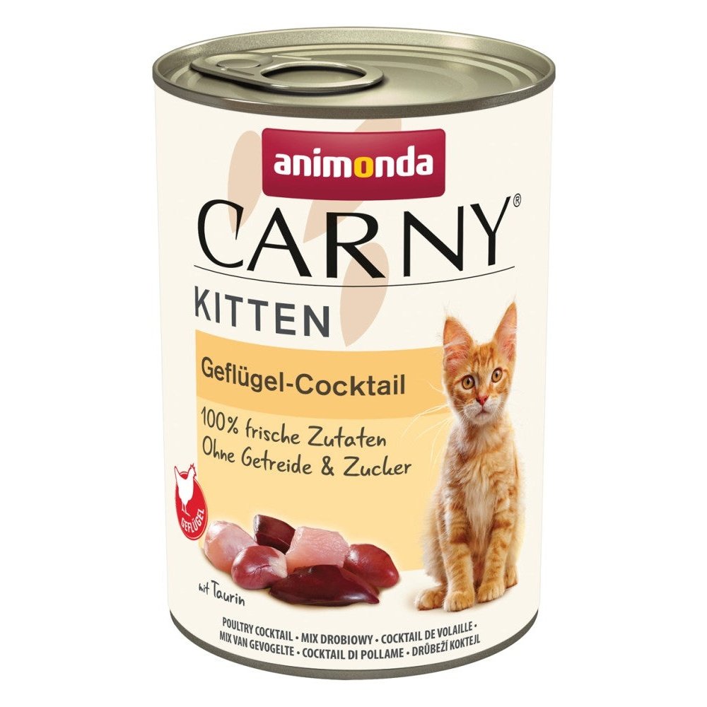 Artikel mit dem Namen Animonda Cat Carny Kitten Geflügel - Cocktail im Shop von zoo.de , dem Onlineshop für nachhaltiges Hundefutter und Katzenfutter.