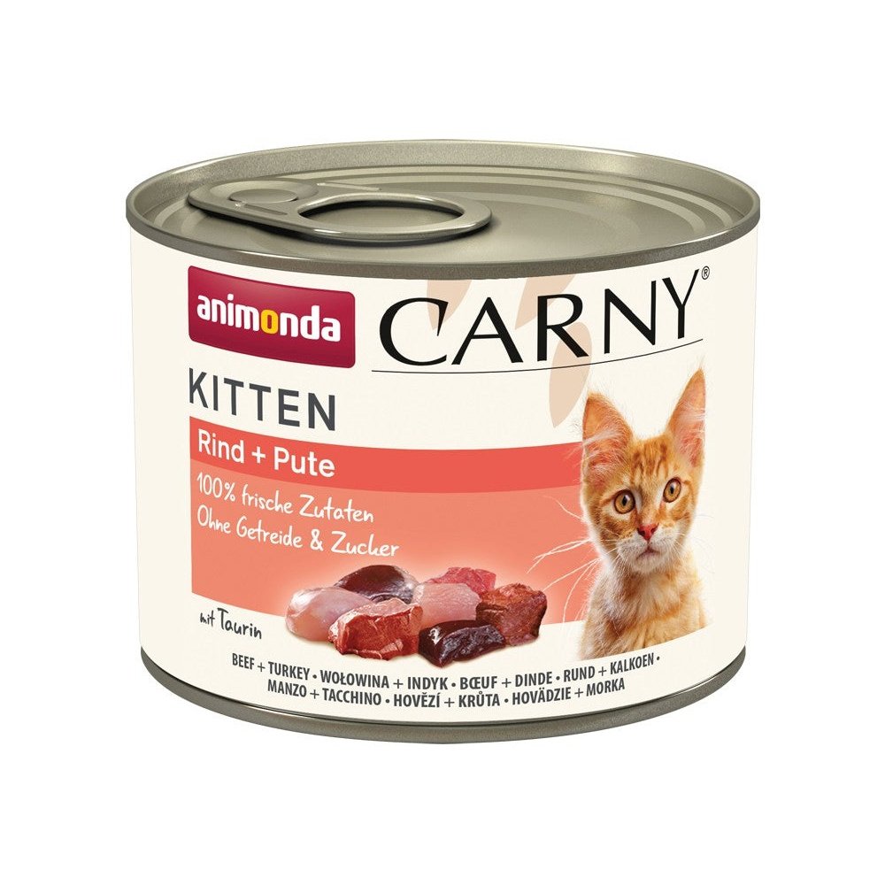 Artikel mit dem Namen Animonda Cat Carny Kitten Rind + Pute im Shop von zoo.de , dem Onlineshop für nachhaltiges Hundefutter und Katzenfutter.