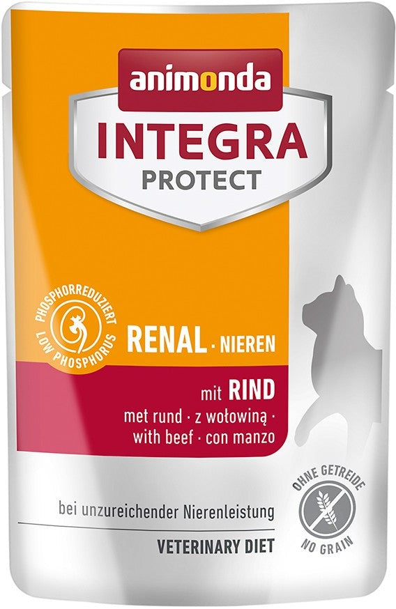 Artikel mit dem Namen Animonda Cat Integra Protect Adult Renal Rind im Shop von zoo.de , dem Onlineshop für nachhaltiges Hundefutter und Katzenfutter.