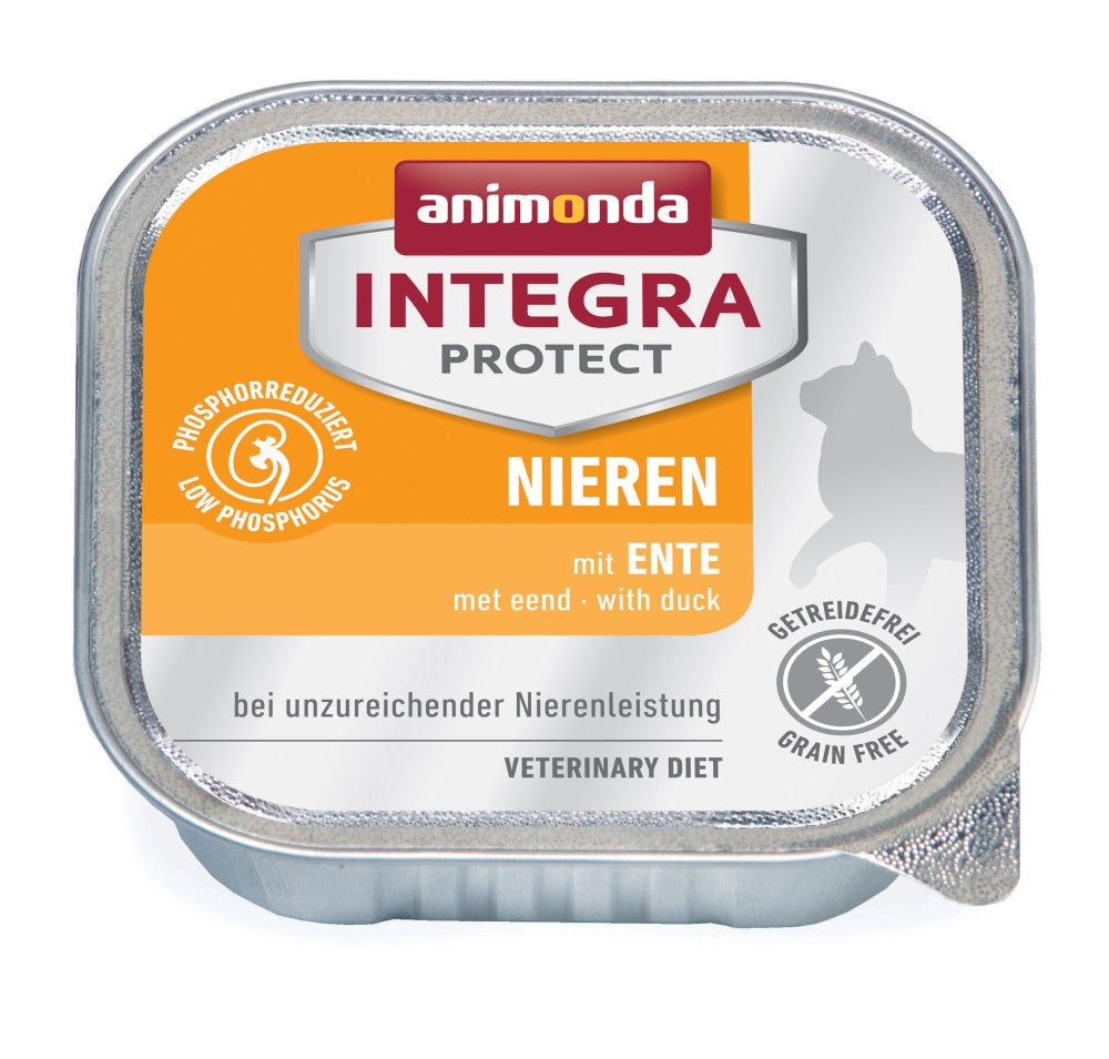 Artikel mit dem Namen Animonda Cat Integra Protect Niere mit Ente im Shop von zoo.de , dem Onlineshop für nachhaltiges Hundefutter und Katzenfutter.