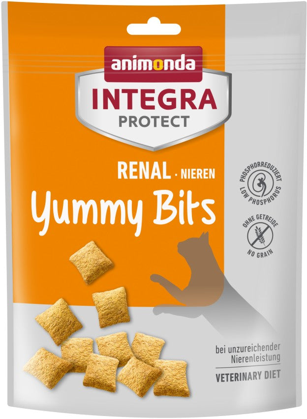 Artikel mit dem Namen Animonda Cat Integra Protect Renal Yummy Bits im Shop von zoo.de , dem Onlineshop für nachhaltiges Hundefutter und Katzenfutter.