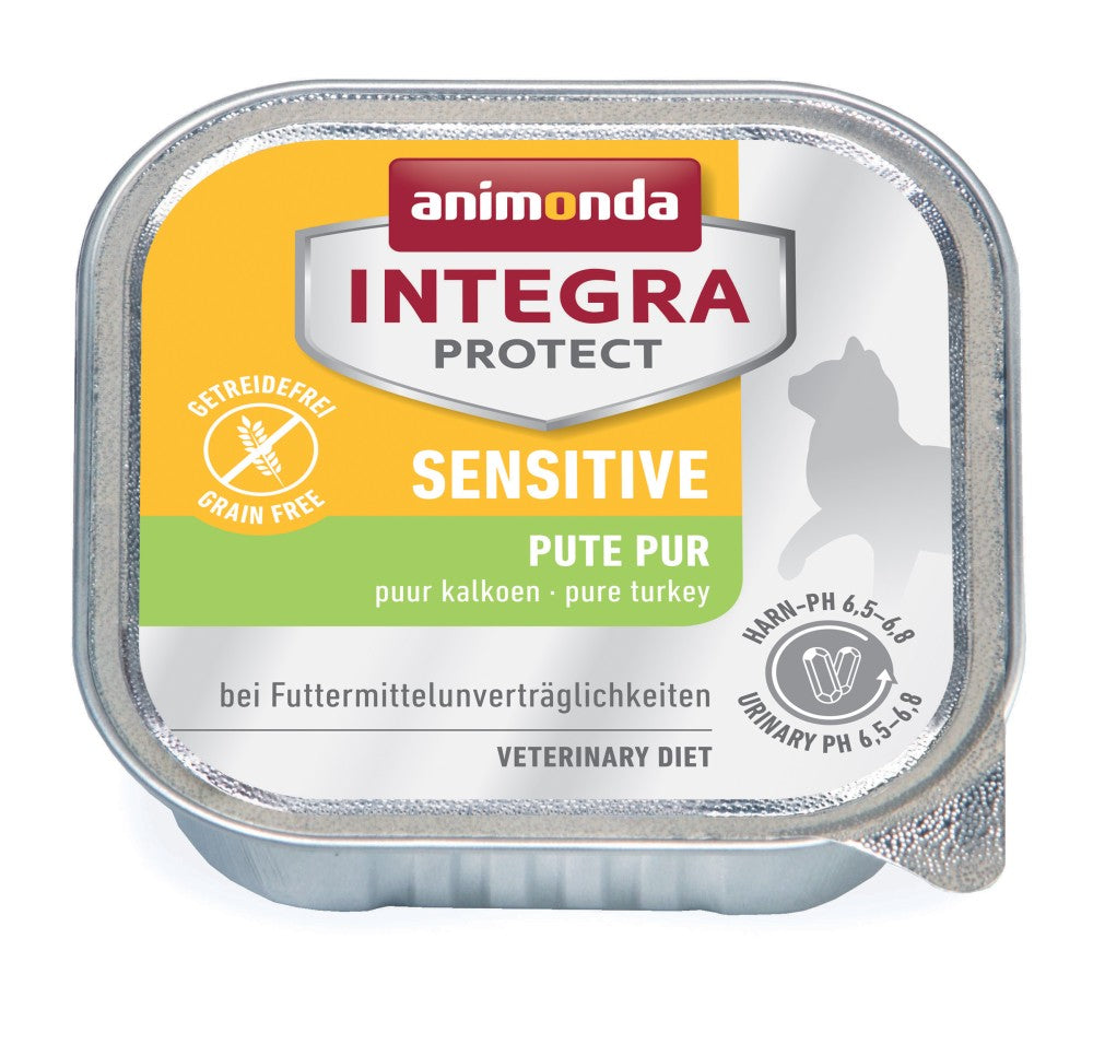 Artikel mit dem Namen Animonda Cat Integra Protect Sensitiv mit Pute pur im Shop von zoo.de , dem Onlineshop für nachhaltiges Hundefutter und Katzenfutter.