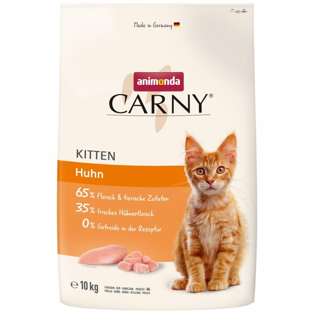 Artikel mit dem Namen Animonda Cat Trocken Carny Kitten Huhn im Shop von zoo.de , dem Onlineshop für nachhaltiges Hundefutter und Katzenfutter.