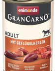 Artikel mit dem Namen Animonda Dog GranCarno Adult mit Geflügelherzen im Shop von zoo.de , dem Onlineshop für nachhaltiges Hundefutter und Katzenfutter.