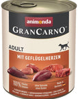 Artikel mit dem Namen Animonda Dog GranCarno Adult mit Geflügelherzen im Shop von zoo.de , dem Onlineshop für nachhaltiges Hundefutter und Katzenfutter.