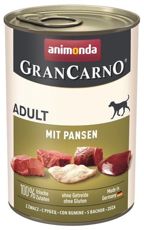 Artikel mit dem Namen Animonda Dog GranCarno Adult mit Pansen im Shop von zoo.de , dem Onlineshop für nachhaltiges Hundefutter und Katzenfutter.