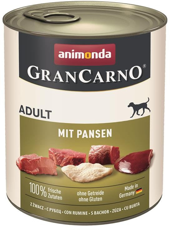 Artikel mit dem Namen Animonda Dog GranCarno Adult mit Pansen im Shop von zoo.de , dem Onlineshop für nachhaltiges Hundefutter und Katzenfutter.