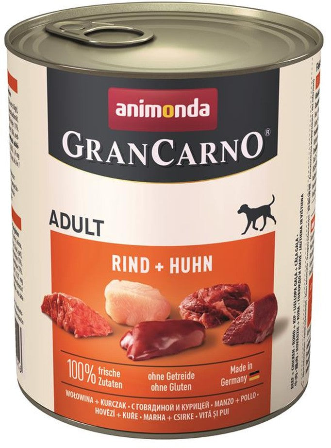 Artikel mit dem Namen Animonda Dog GranCarno Adult Rind &amp; Huhn im Shop von zoo.de , dem Onlineshop für nachhaltiges Hundefutter und Katzenfutter.