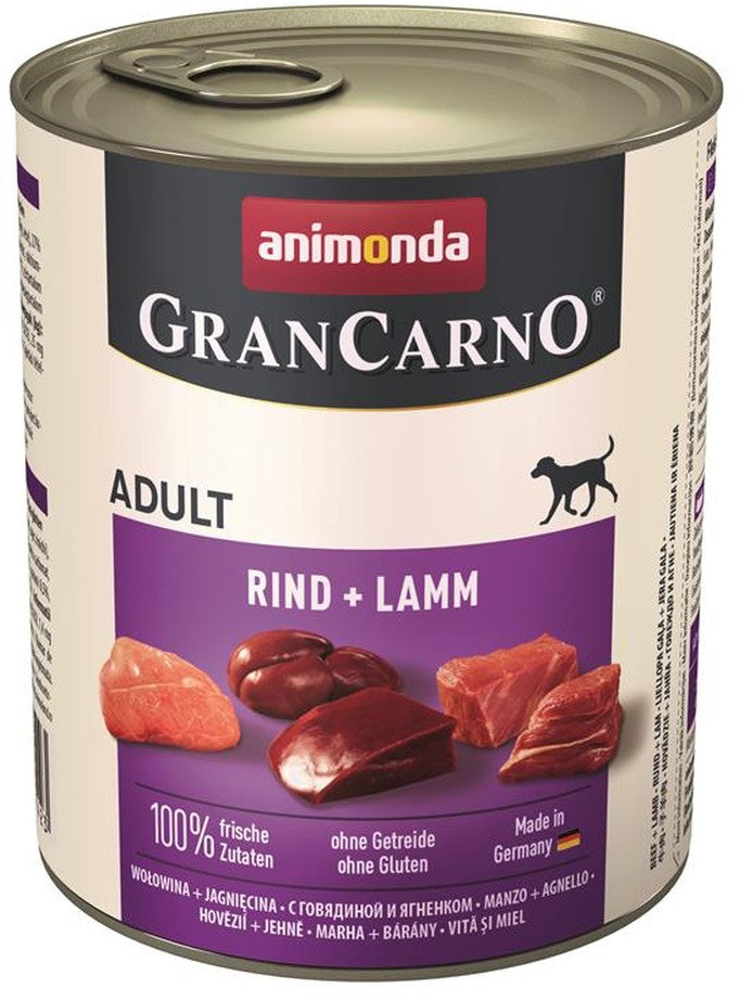 Artikel mit dem Namen Animonda Dog GranCarno Adult Rind & Lamm im Shop von zoo.de , dem Onlineshop für nachhaltiges Hundefutter und Katzenfutter.