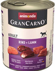 Artikel mit dem Namen Animonda Dog GranCarno Adult Rind & Lamm im Shop von zoo.de , dem Onlineshop für nachhaltiges Hundefutter und Katzenfutter.