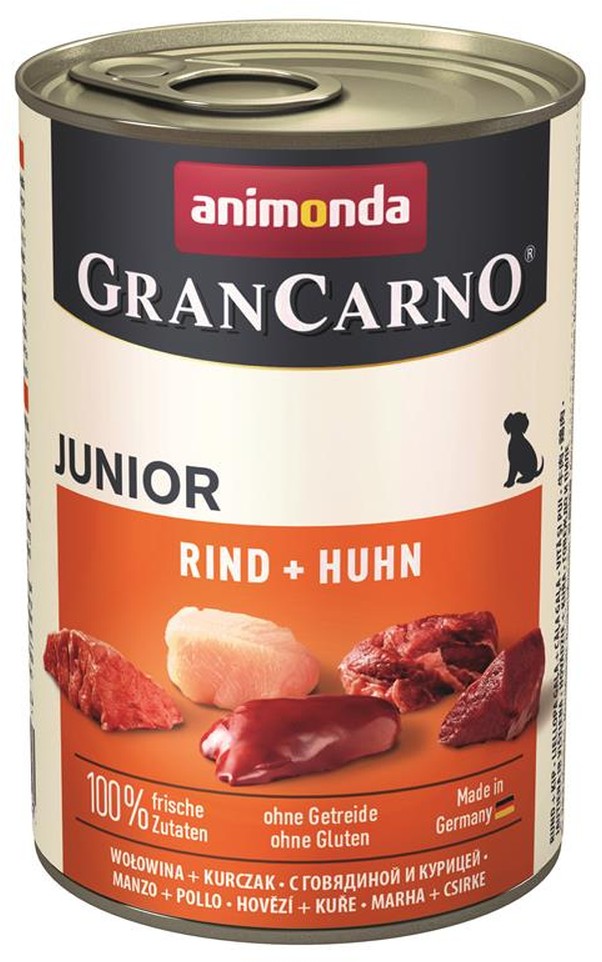 Artikel mit dem Namen Animonda Dog GranCarno Junior Huhn &amp; Kaninchen im Shop von zoo.de , dem Onlineshop für nachhaltiges Hundefutter und Katzenfutter.