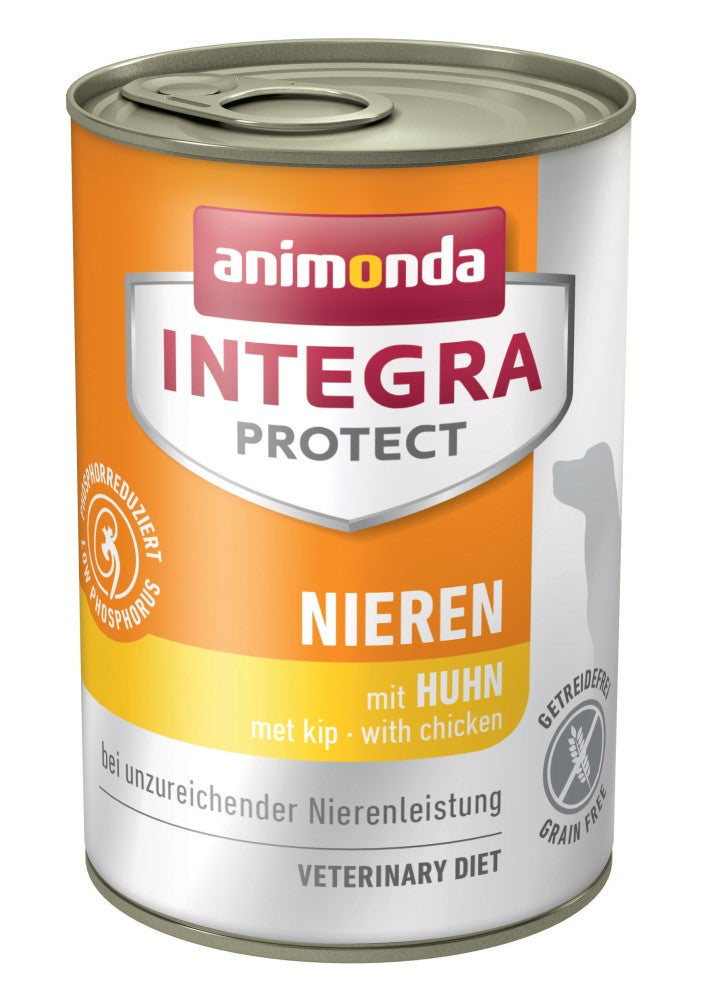 Artikel mit dem Namen Animonda Dog Integra Protect Niere Huhn im Shop von zoo.de , dem Onlineshop für nachhaltiges Hundefutter und Katzenfutter.