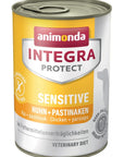 Artikel mit dem Namen Animonda Dog Integra Protect Sensitiv Huhn & Pastinaken im Shop von zoo.de , dem Onlineshop für nachhaltiges Hundefutter und Katzenfutter.