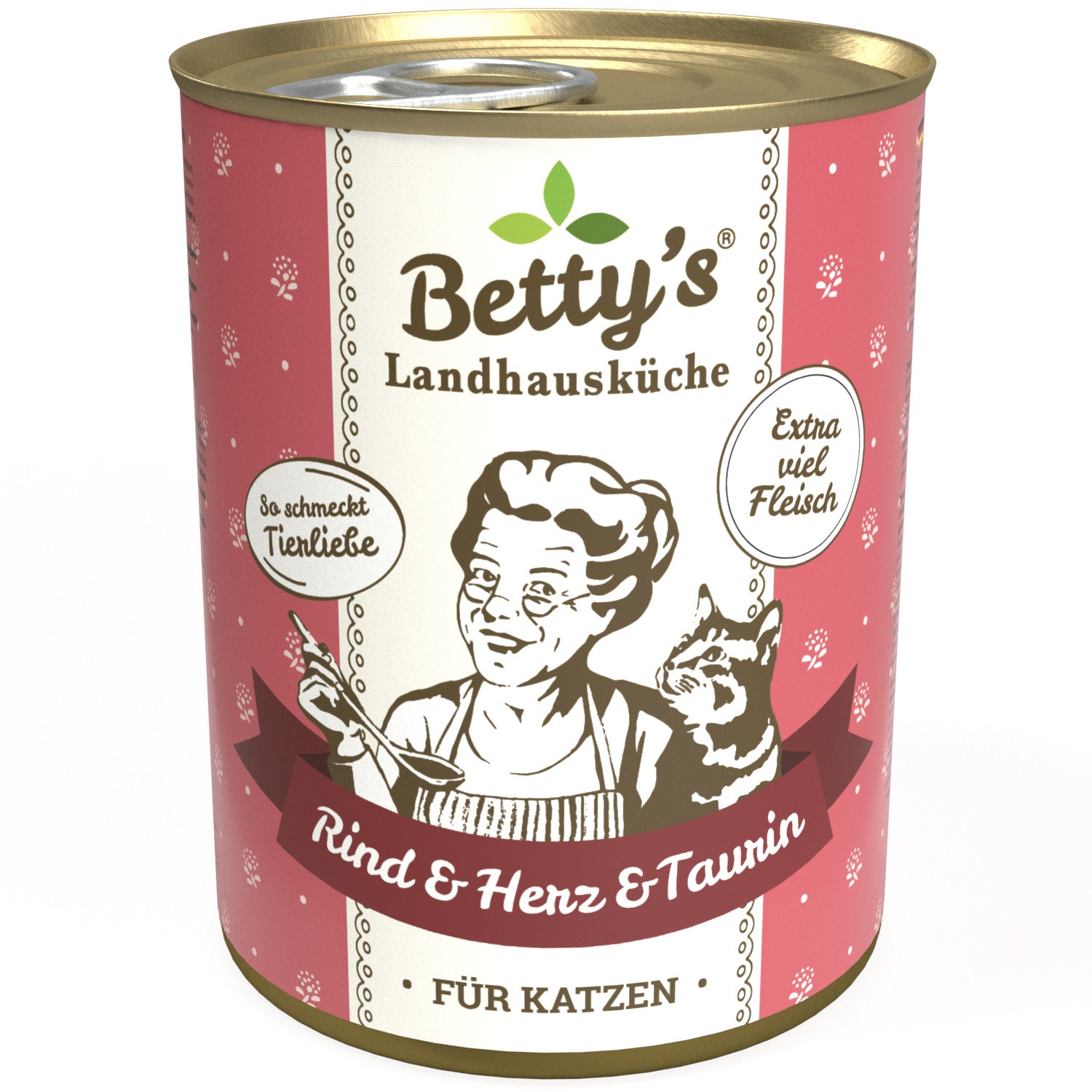 Artikel mit dem Namen Betty's Katze Rind & Herz im Shop von zoo.de , dem Onlineshop für nachhaltiges Hundefutter und Katzenfutter.