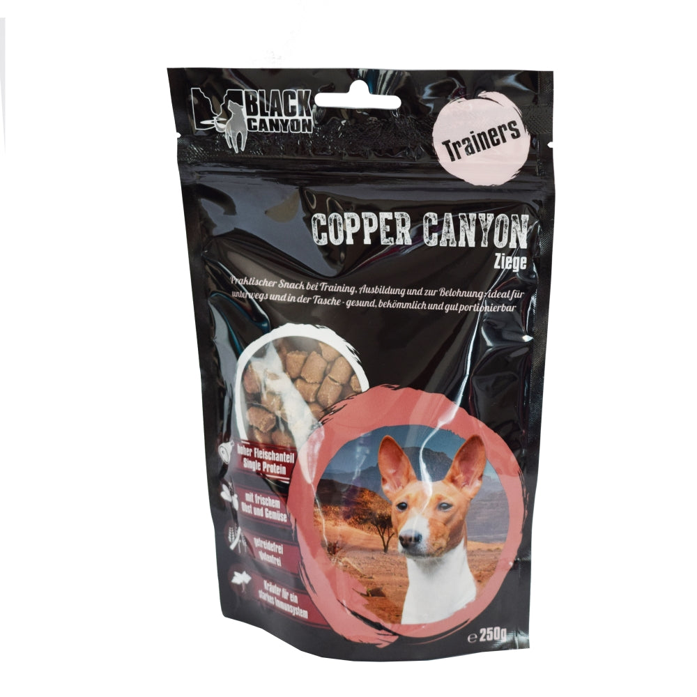 Artikel mit dem Namen Black Canyon Trainer Copper Canyon Ziege im Shop von zoo.de , dem Onlineshop für nachhaltiges Hundefutter und Katzenfutter.