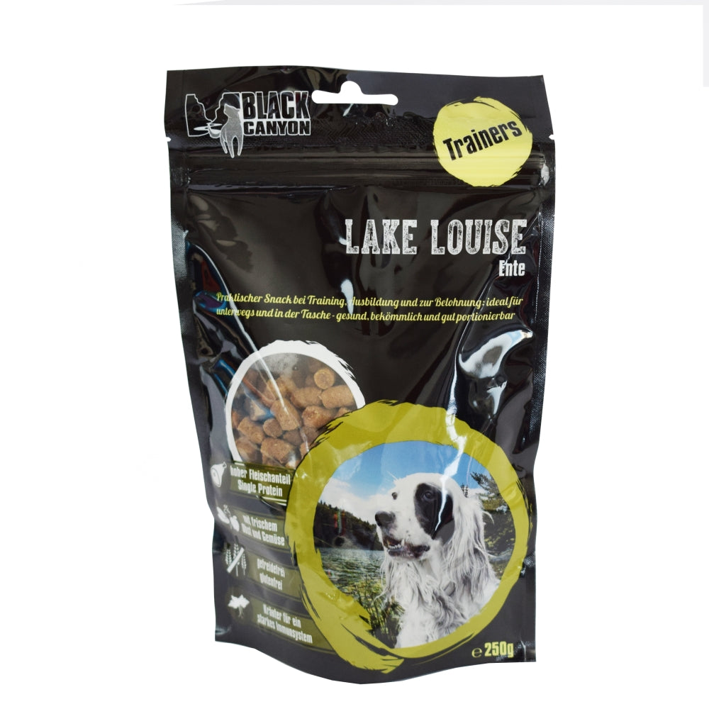 Artikel mit dem Namen Black Canyon Trainer Lake Louise Ente im Shop von zoo.de , dem Onlineshop für nachhaltiges Hundefutter und Katzenfutter.