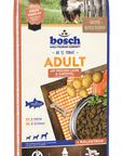 Artikel mit dem Namen Bosch Adult Lachs & Kartoffel im Shop von zoo.de , dem Onlineshop für nachhaltiges Hundefutter und Katzenfutter.