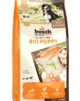 Artikel mit dem Namen Bosch Bio Puppy Hühnchen & Karotten im Shop von zoo.de , dem Onlineshop für nachhaltiges Hundefutter und Katzenfutter.