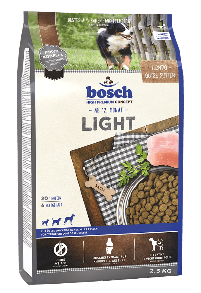 Artikel mit dem Namen Bosch Light im Shop von zoo.de , dem Onlineshop für nachhaltiges Hundefutter und Katzenfutter.