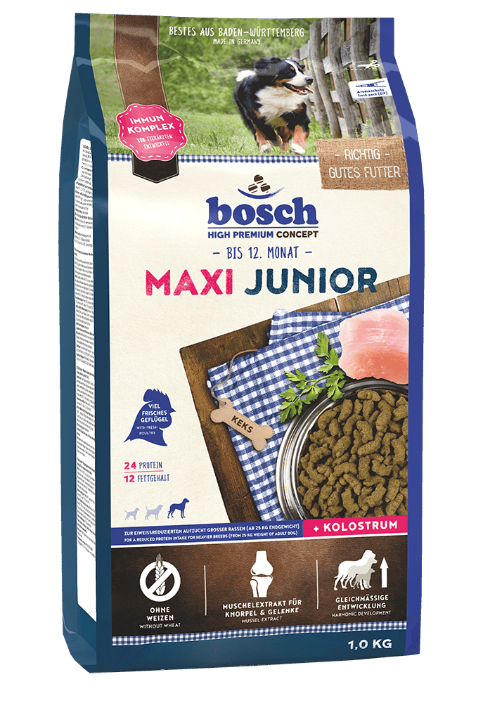 Artikel mit dem Namen Bosch Maxi Junior im Shop von zoo.de , dem Onlineshop für nachhaltiges Hundefutter und Katzenfutter.