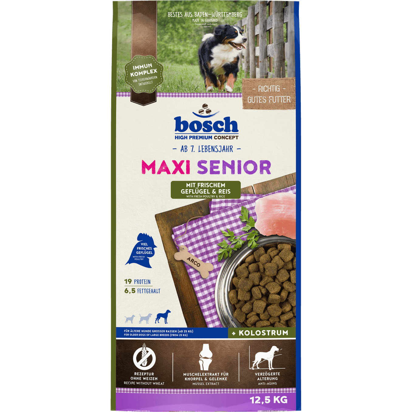Artikel mit dem Namen Bosch Maxi Senior Geflügel im Shop von zoo.de , dem Onlineshop für nachhaltiges Hundefutter und Katzenfutter.