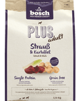 Artikel mit dem Namen Bosch PLUS Strauß & Kartoffel im Shop von zoo.de , dem Onlineshop für nachhaltiges Hundefutter und Katzenfutter.