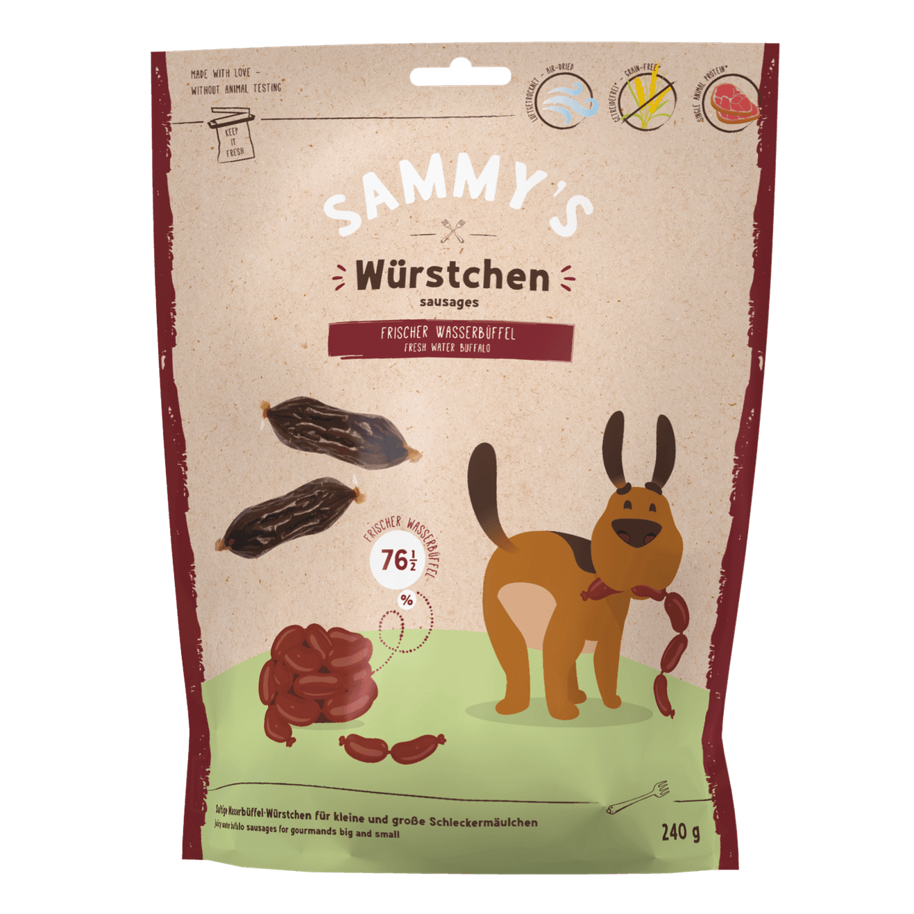 Artikel mit dem Namen Bosch Sammy's Würstchen Hundesnack im Shop von zoo.de , dem Onlineshop für nachhaltiges Hundefutter und Katzenfutter.