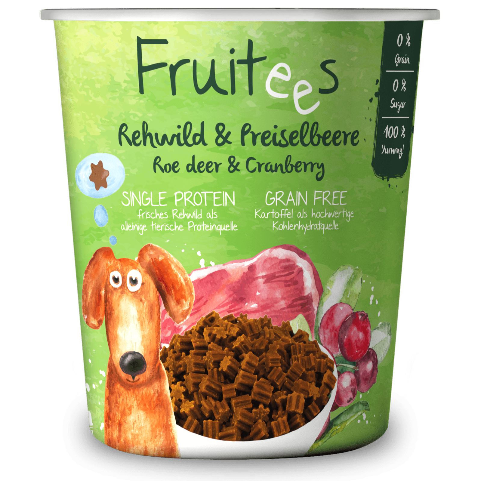 Artikel mit dem Namen Bosch Snack Fruitees Rehwild & Preiselbeeren im Shop von zoo.de , dem Onlineshop für nachhaltiges Hundefutter und Katzenfutter.