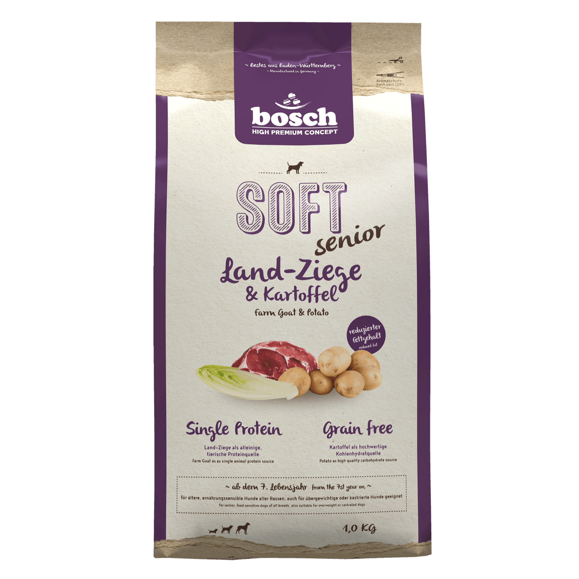 Artikel mit dem Namen Bosch Soft Ziege & Kartoffel im Shop von zoo.de , dem Onlineshop für nachhaltiges Hundefutter und Katzenfutter.