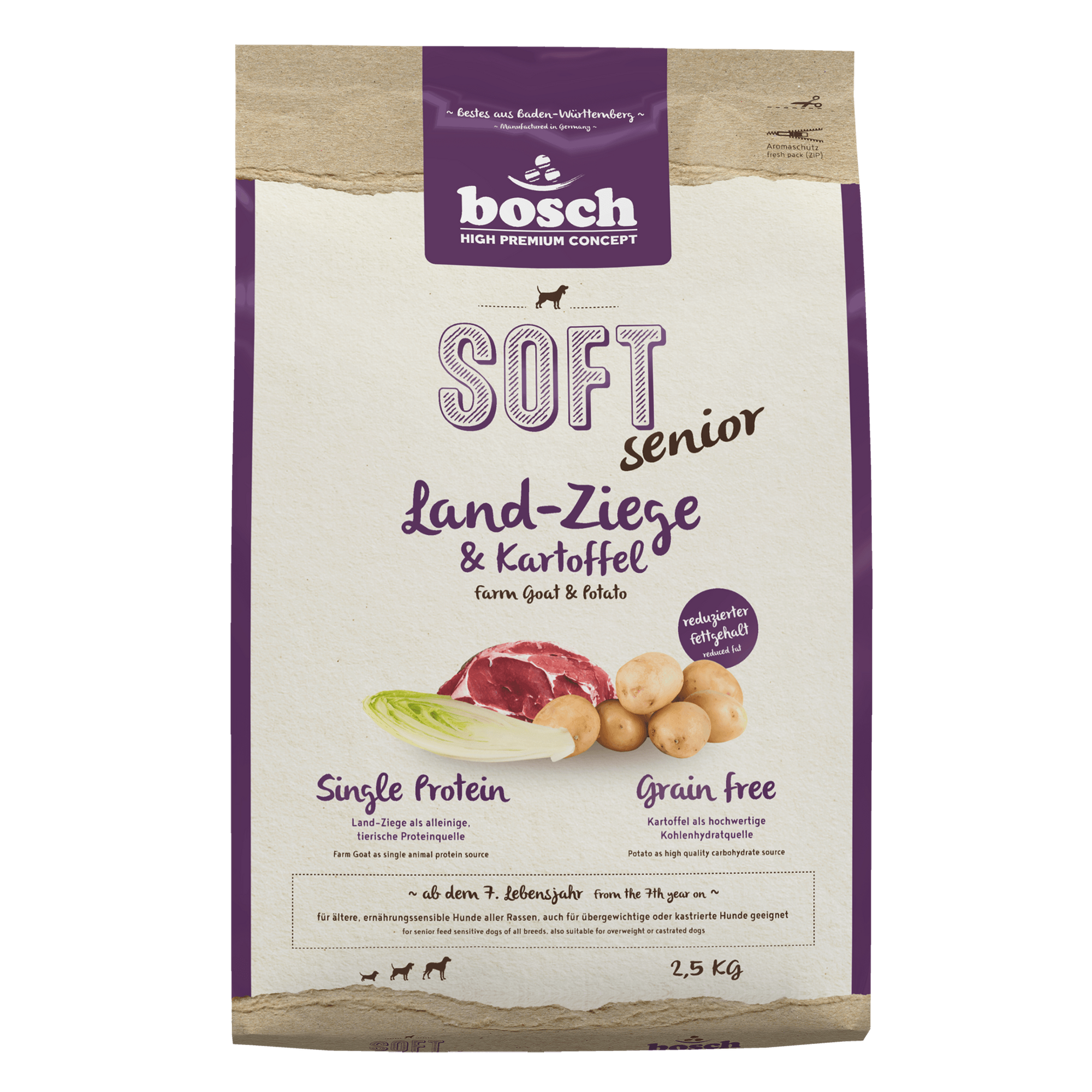 Artikel mit dem Namen Bosch Soft Ziege & Kartoffel im Shop von zoo.de , dem Onlineshop für nachhaltiges Hundefutter und Katzenfutter.