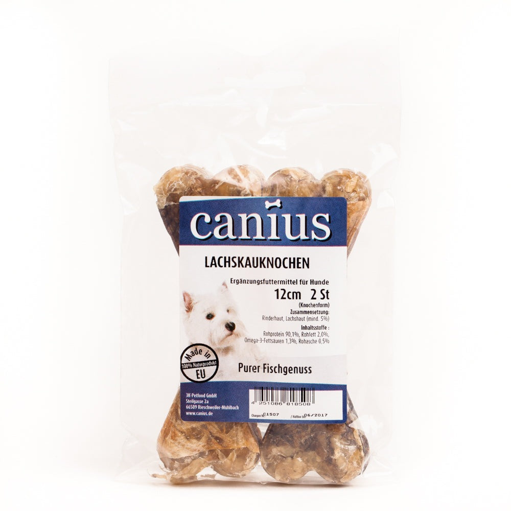 Artikel mit dem Namen Canius EU Lachskausnack im Shop von zoo.de , dem Onlineshop für nachhaltiges Hundefutter und Katzenfutter.