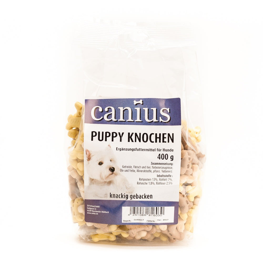 Artikel mit dem Namen Canius EU Puppy Knochen im Shop von zoo.de , dem Onlineshop für nachhaltiges Hundefutter und Katzenfutter.