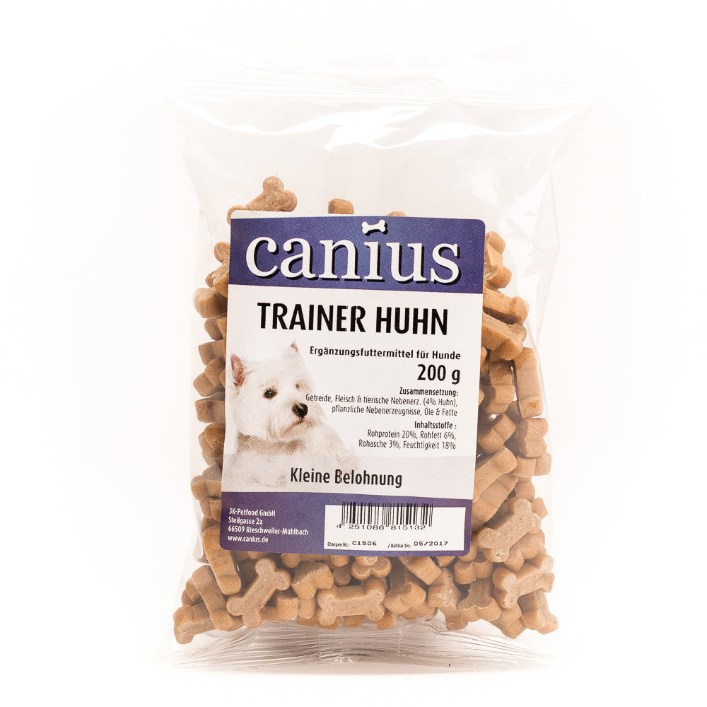 Artikel mit dem Namen Canius EU Trainer Huhn im Shop von zoo.de , dem Onlineshop für nachhaltiges Hundefutter und Katzenfutter.