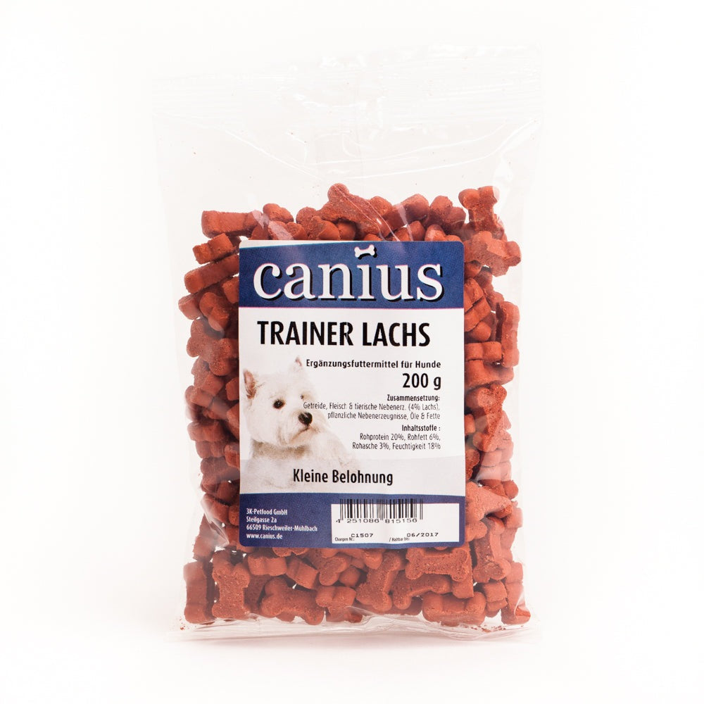 Artikel mit dem Namen Canius EU Trainer Lachs im Shop von zoo.de , dem Onlineshop für nachhaltiges Hundefutter und Katzenfutter.