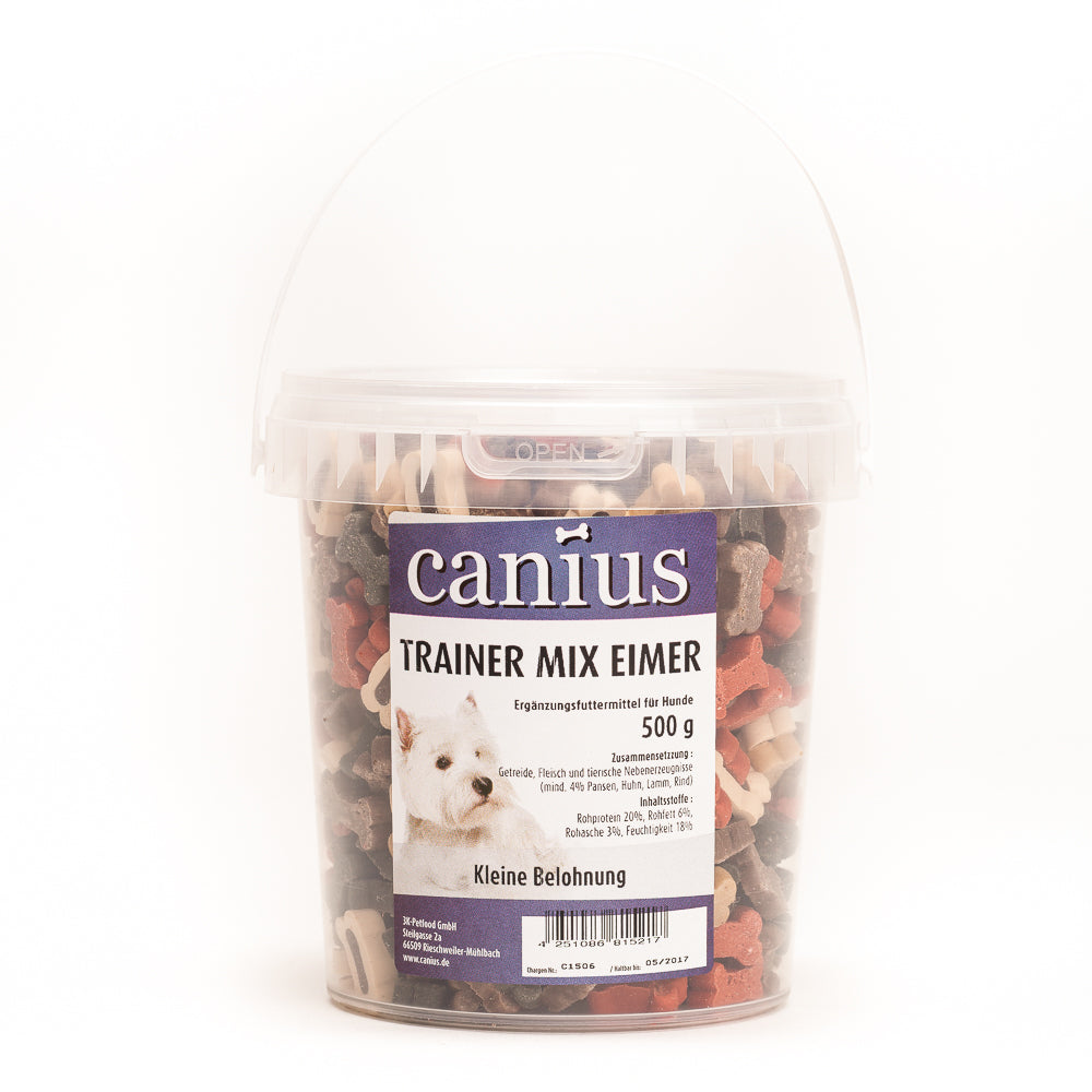 Artikel mit dem Namen Canius EU Trainer Mix Eimer im Shop von zoo.de , dem Onlineshop für nachhaltiges Hundefutter und Katzenfutter.