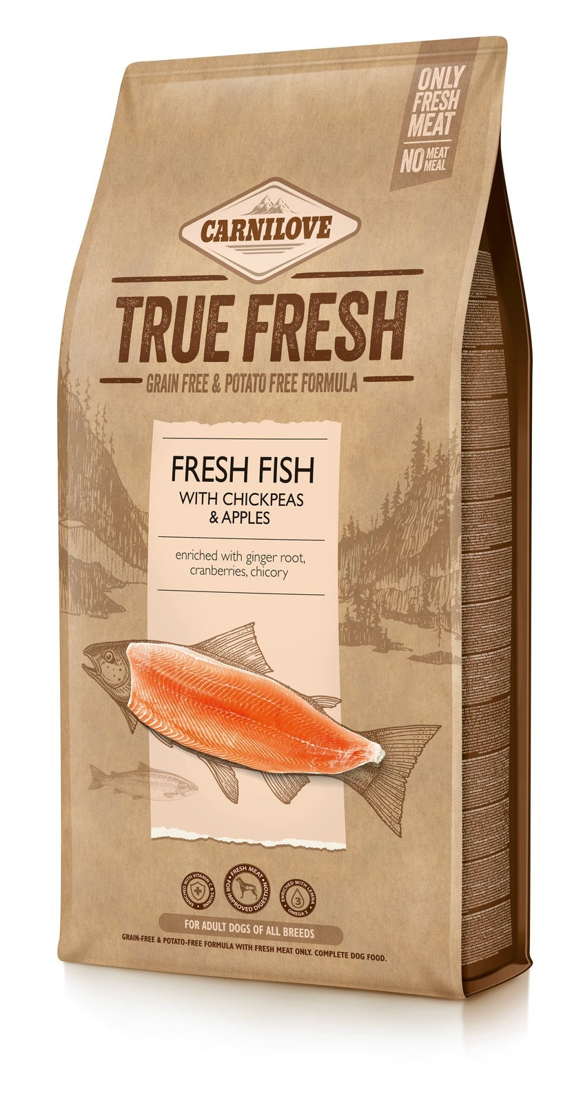 Artikel mit dem Namen Carnilove Adult True Fresh - Frischer Fisch im Shop von zoo.de , dem Onlineshop für nachhaltiges Hundefutter und Katzenfutter.