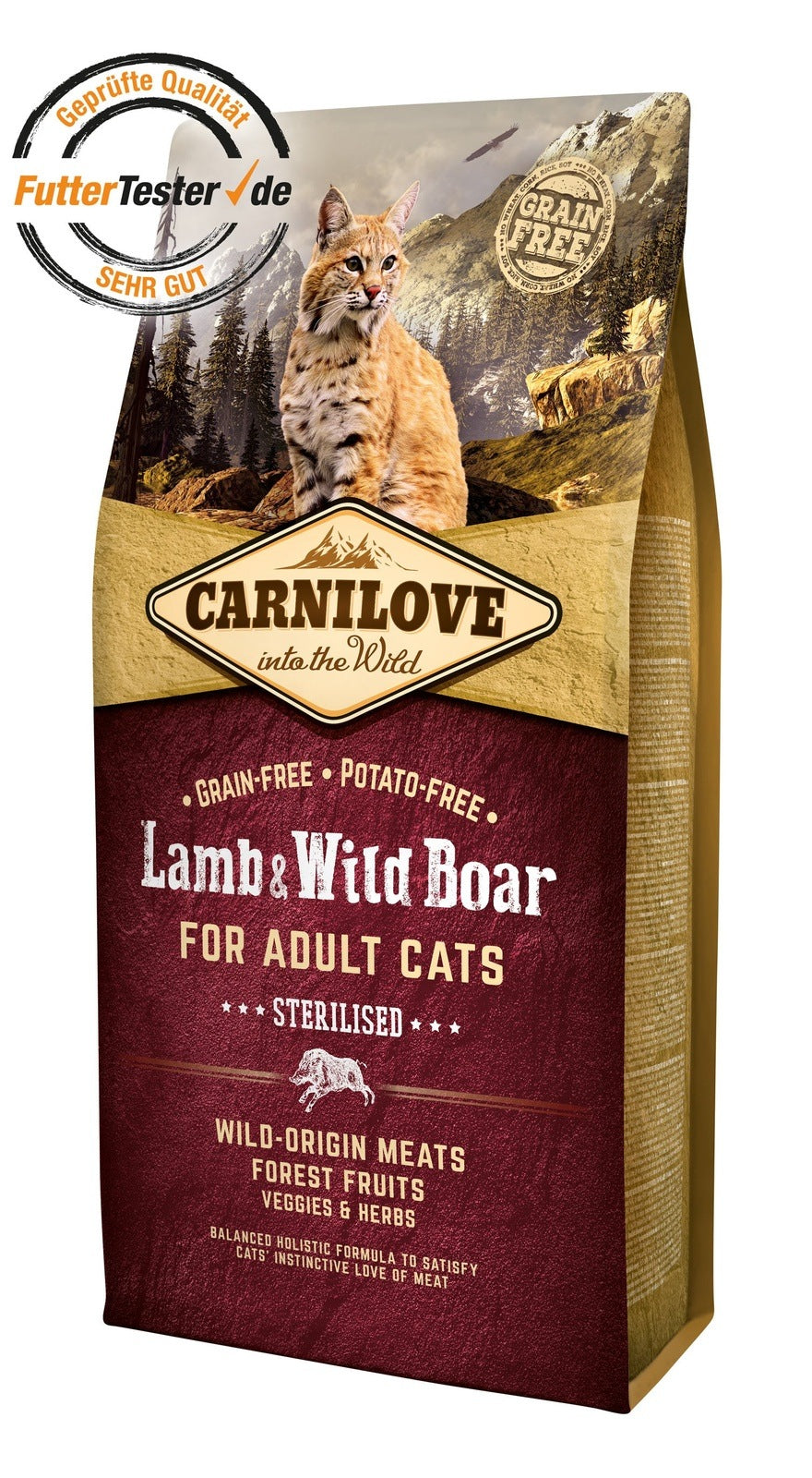 Artikel mit dem Namen Carnilove Cat Adult - Lamm & Wildschwein im Shop von zoo.de , dem Onlineshop für nachhaltiges Hundefutter und Katzenfutter.