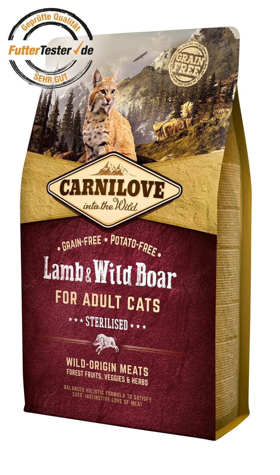 Artikel mit dem Namen Carnilove Cat Adult - Lamm & Wildschwein im Shop von zoo.de , dem Onlineshop für nachhaltiges Hundefutter und Katzenfutter.