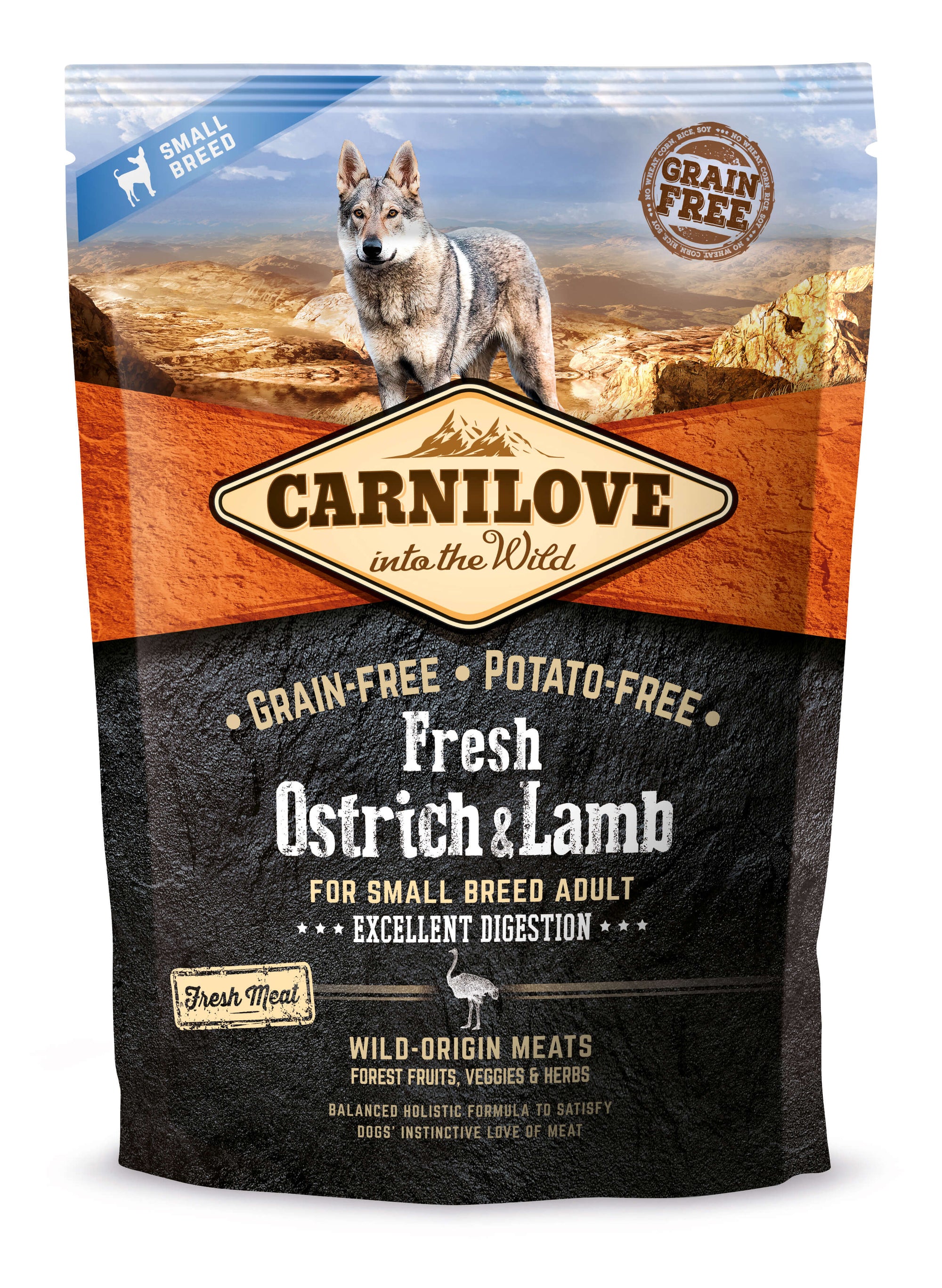 Artikel mit dem Namen Carnilove Dog Adult Fresh Small Breeds - Strauß & Lamm im Shop von zoo.de , dem Onlineshop für nachhaltiges Hundefutter und Katzenfutter.