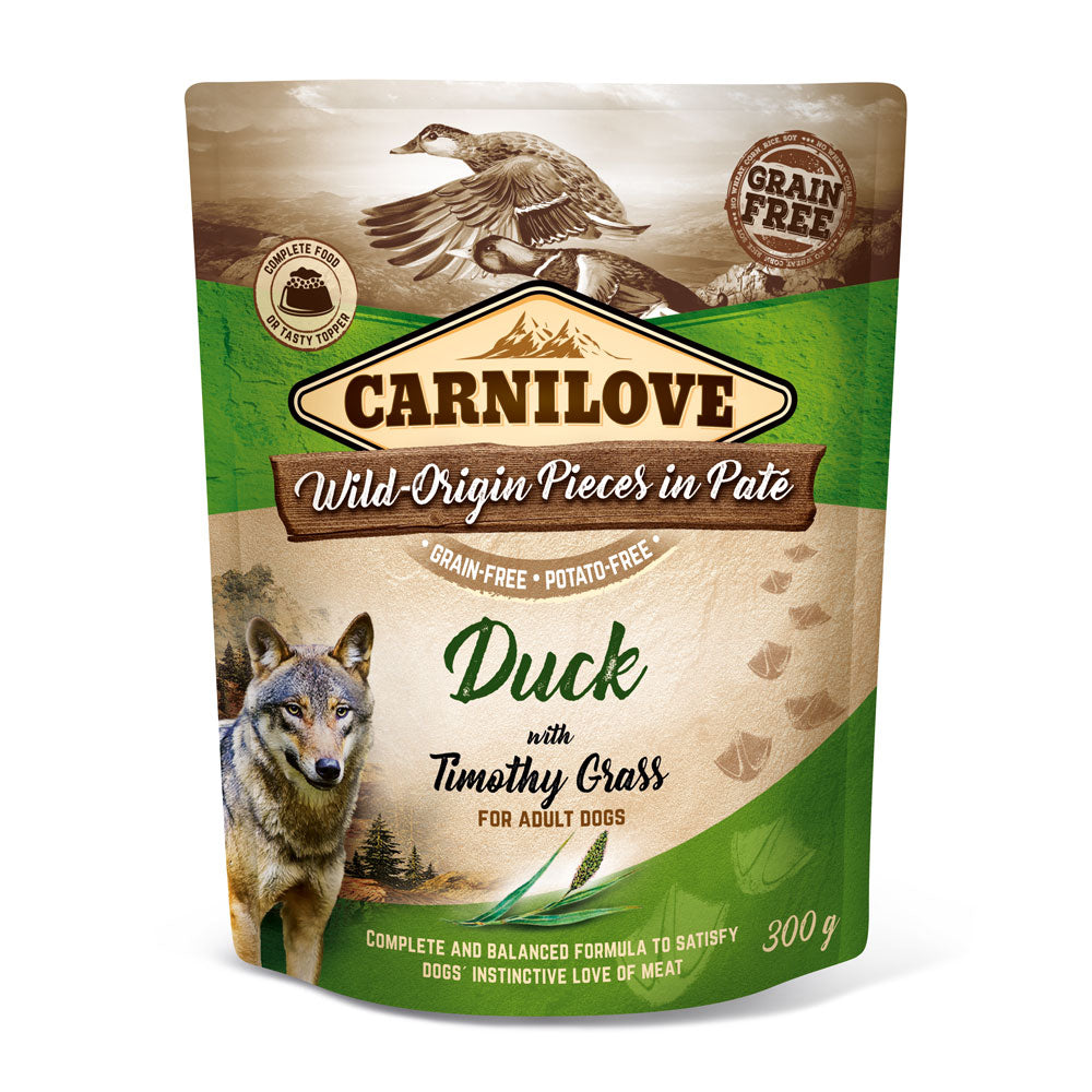 Artikel mit dem Namen Carnilove Dog Pouch Paté - Ente im Shop von zoo.de , dem Onlineshop für nachhaltiges Hundefutter und Katzenfutter.