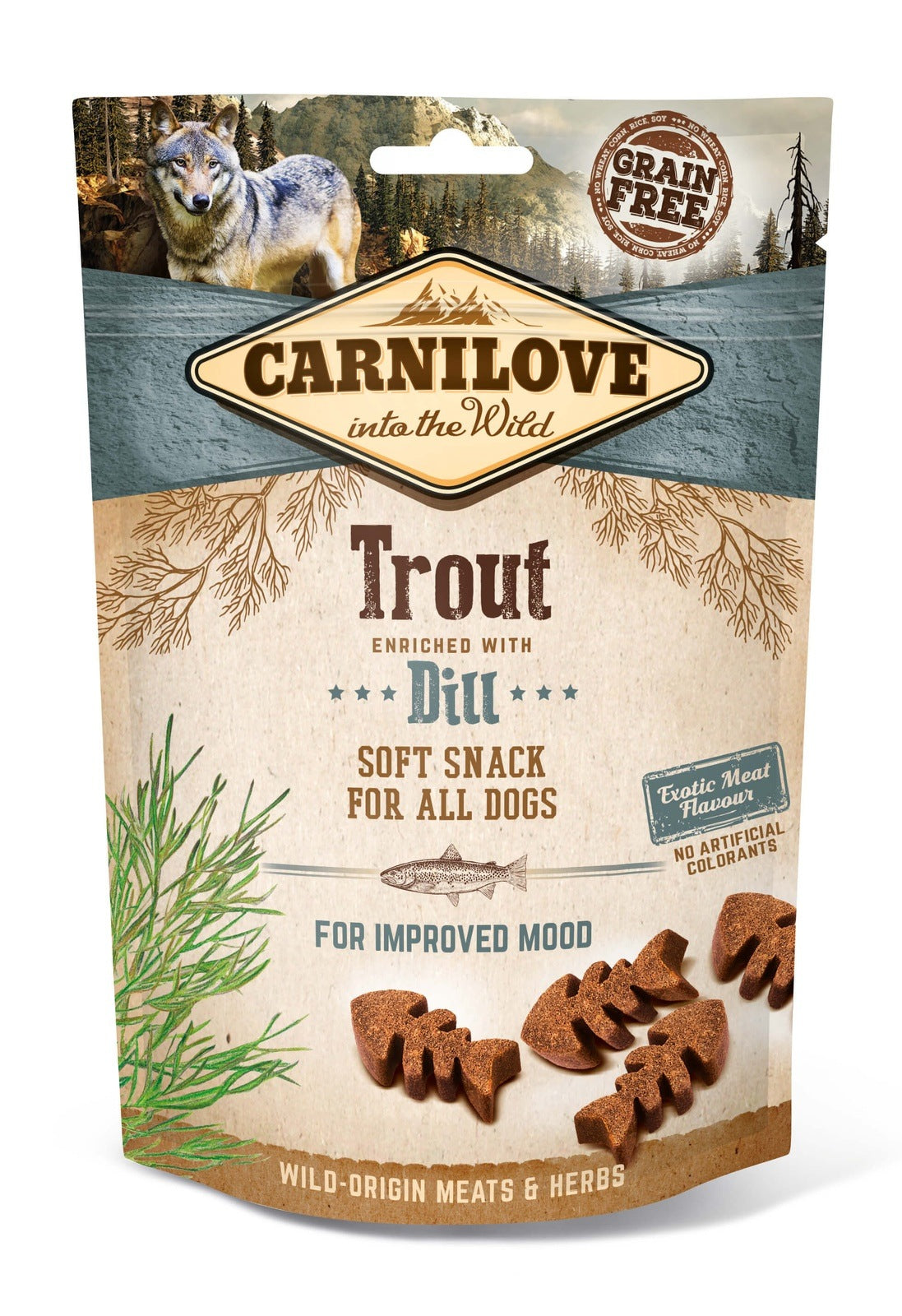 Artikel mit dem Namen Carnilove Dog Soft Snack - Forelle im Shop von zoo.de , dem Onlineshop für nachhaltiges Hundefutter und Katzenfutter.