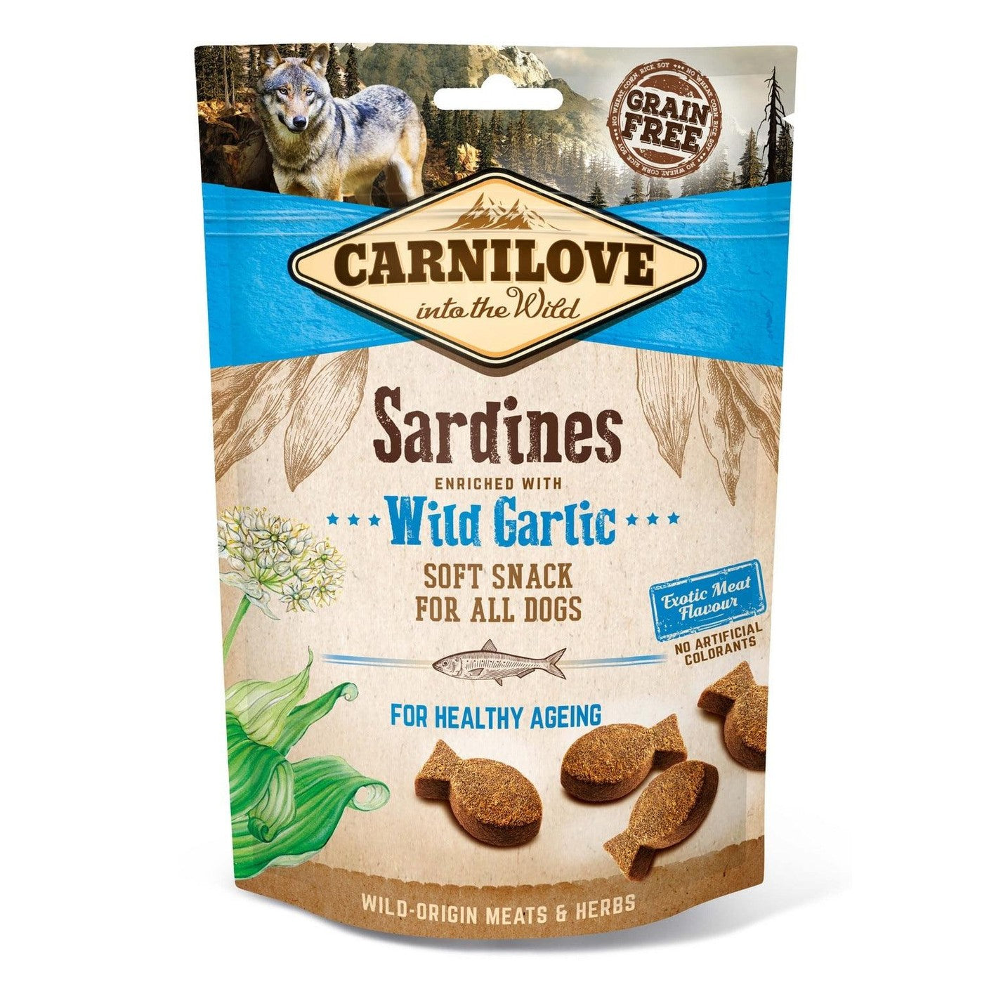 Artikel mit dem Namen Carnilove Dog Soft Snack - Sardinen im Shop von zoo.de , dem Onlineshop für nachhaltiges Hundefutter und Katzenfutter.