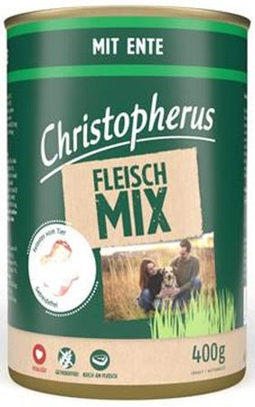 Artikel mit dem Namen Christopherus Fleischmix - mit Ente im Shop von zoo.de , dem Onlineshop für nachhaltiges Hundefutter und Katzenfutter.