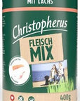 Artikel mit dem Namen Christopherus Fleischmix - mit Lachs im Shop von zoo.de , dem Onlineshop für nachhaltiges Hundefutter und Katzenfutter.