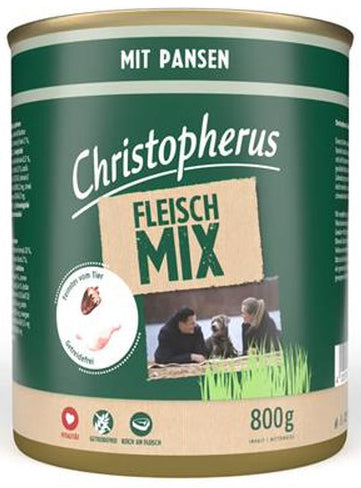 Artikel mit dem Namen Christopherus Fleischmix - mit Pansen im Shop von zoo.de , dem Onlineshop für nachhaltiges Hundefutter und Katzenfutter.