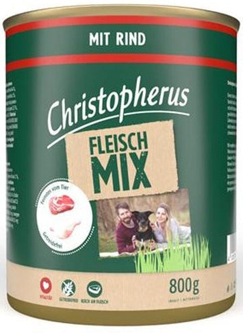 Artikel mit dem Namen Christopherus Fleischmix - mit Rind im Shop von zoo.de , dem Onlineshop für nachhaltiges Hundefutter und Katzenfutter.