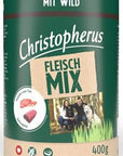 Artikel mit dem Namen Christopherus Fleischmix - mit Wild im Shop von zoo.de , dem Onlineshop für nachhaltiges Hundefutter und Katzenfutter.