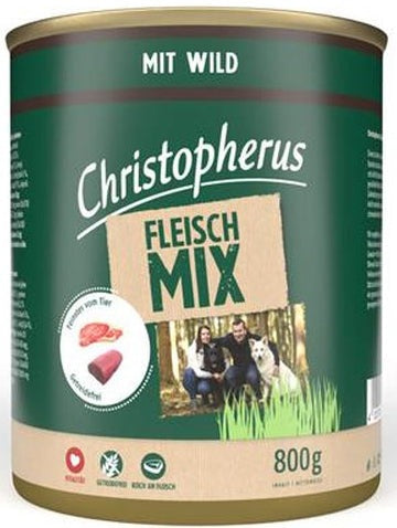 Artikel mit dem Namen Christopherus Fleischmix - mit Wild im Shop von zoo.de , dem Onlineshop für nachhaltiges Hundefutter und Katzenfutter.