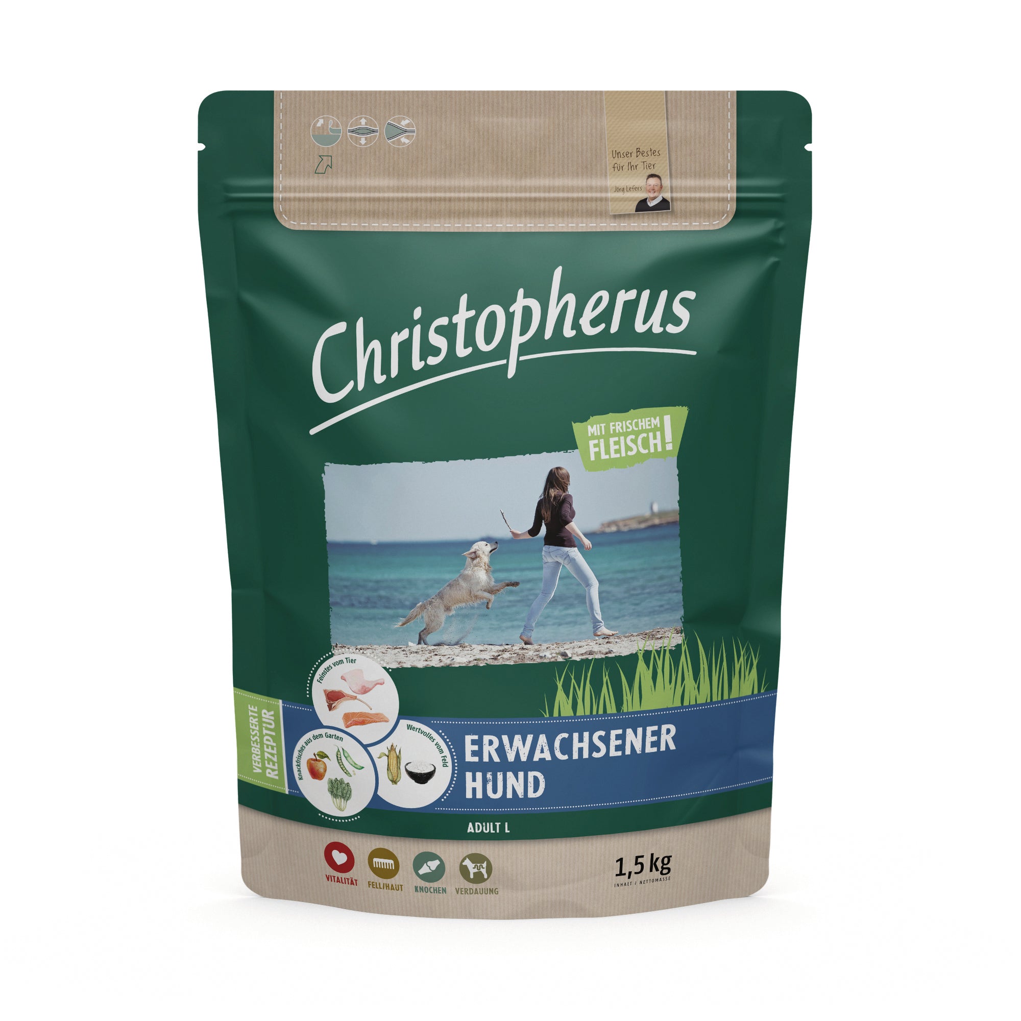 Artikel mit dem Namen Christopherus Geflügel, Lamm, Ei & Reis im Shop von zoo.de , dem Onlineshop für nachhaltiges Hundefutter und Katzenfutter.