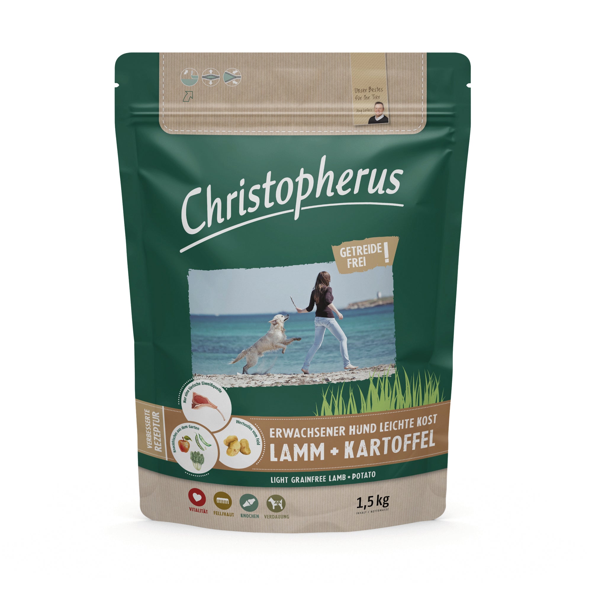 Artikel mit dem Namen Christopherus Lamm und Kartoffel im Shop von zoo.de , dem Onlineshop für nachhaltiges Hundefutter und Katzenfutter.